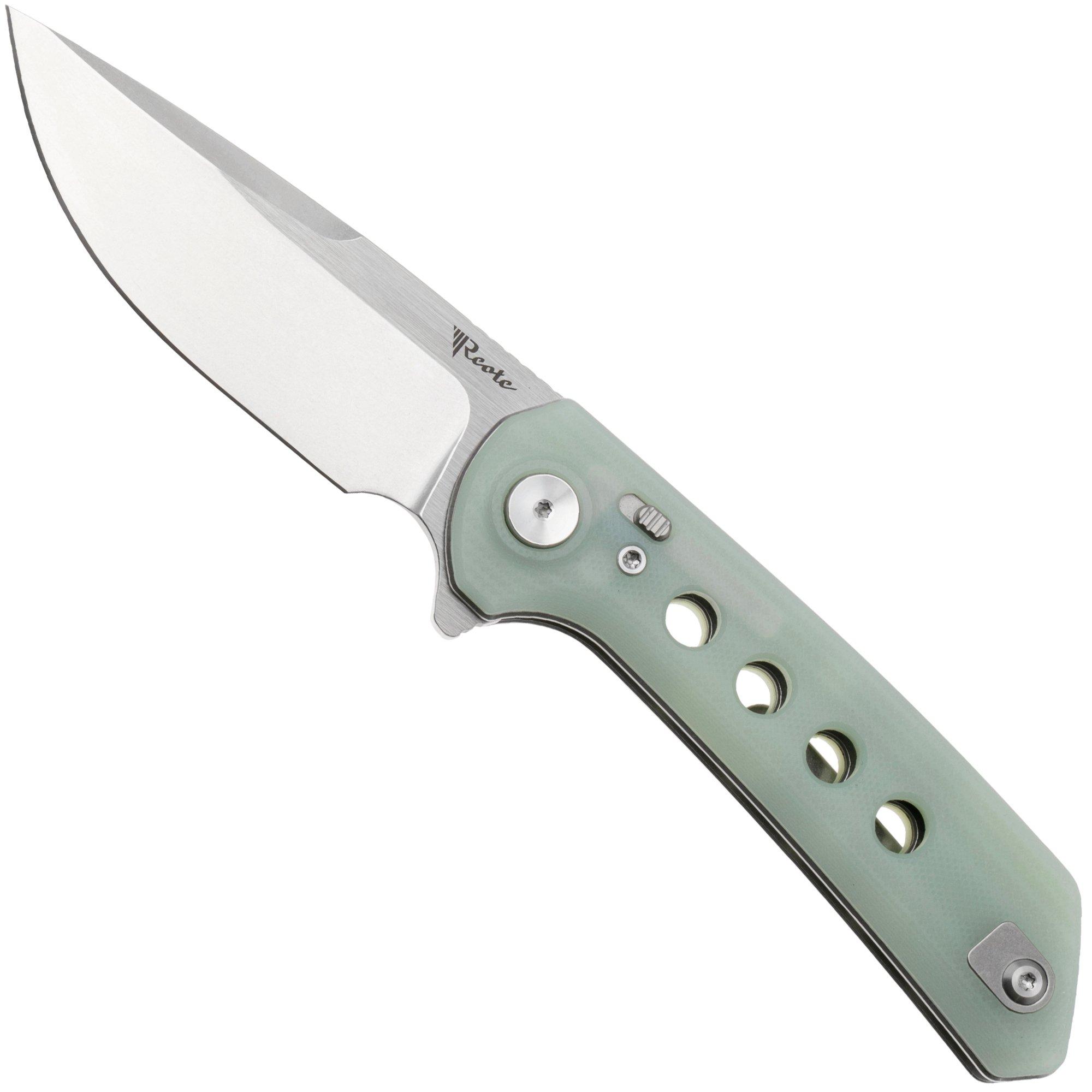 Nóż składany Reate PL-XF Stonewashed Nitro-V, Jade G10