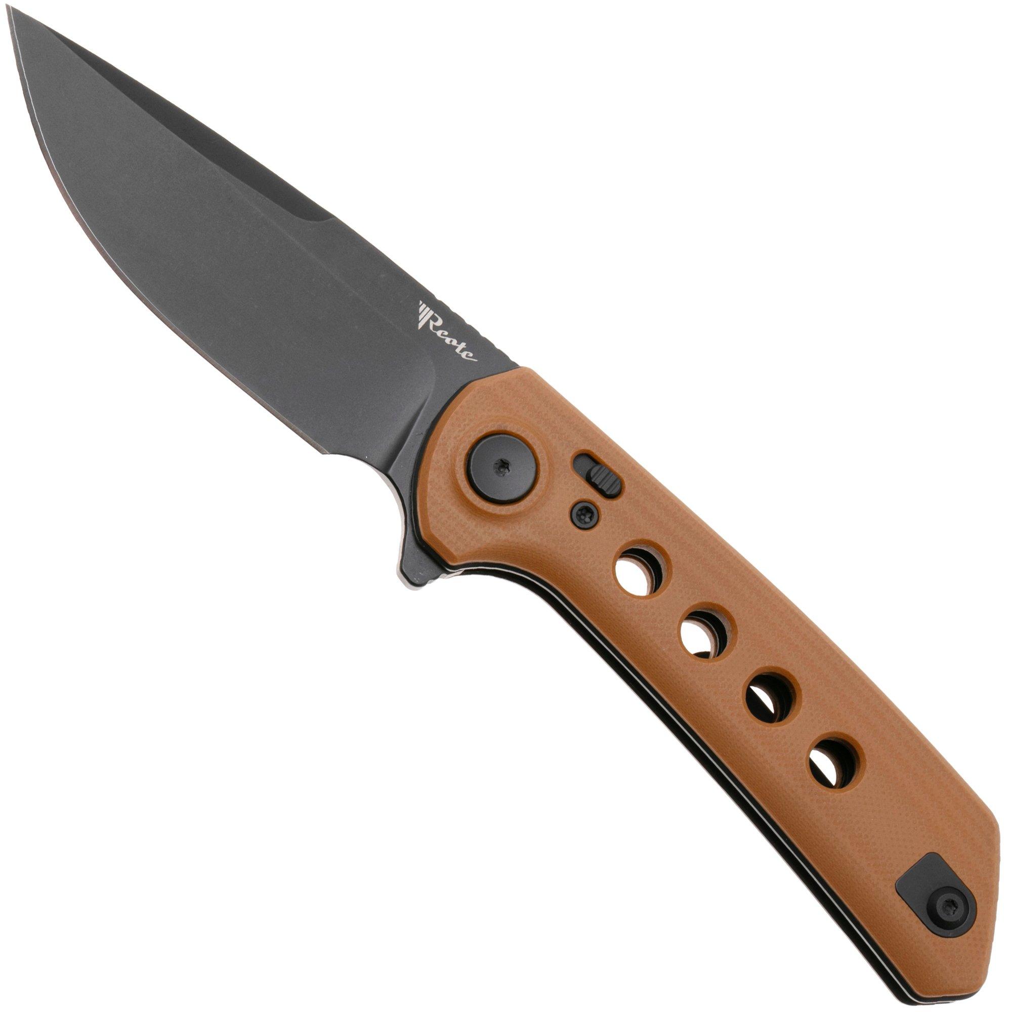 Reate PL-XF PVD Nitro-V, Tan G10, couteau de poche