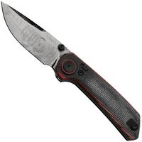 Afbeelding voor Reate PL-XT, DLC Damascus, Black/Red Micarta zakmes, Alvin Lee design