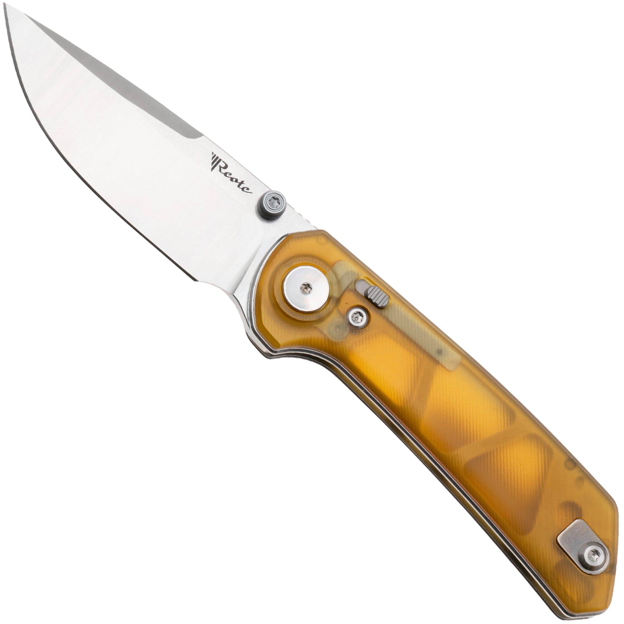 Reate PL-XT Stonewashed Nitro-V, Ultem, couteau de poche