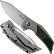 Reate T2500 Marble Carbon Fiber couteau de poche, Tashi Bharucha design