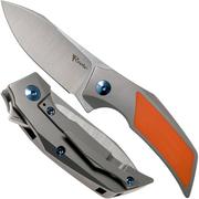 Reate T2500 Orange G10 pocket knife, Tashi Bharucha design