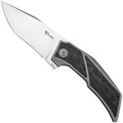 Reate T3500 Bead Blast Titanium, FatCarbon Black Camo pocket knife, Tashi Bharucha design