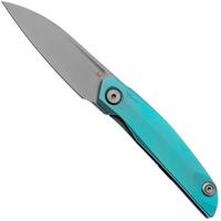 Afbeelding voor Reate VK-ANUB-TI-BC, Darkwashed Elmax, Blue Cyan Titanium zakmes, Vulpex Knives design