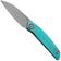 Afbeelding voor Reate VK-ANUB-TI-BC, Darkwashed Elmax, Blue Cyan Titanium zakmes, Vulpex Knives design