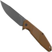 Ruike D191-W Blackwashed 8Cr13MoV, Brown G10, pocket knife