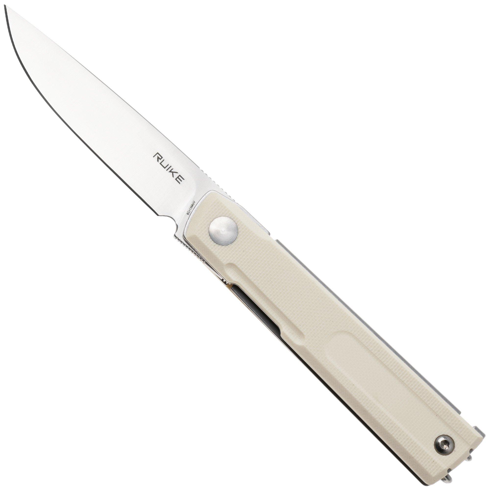 Ruike D712-T Satin 8Cr13MoV, White G10, Taschenmesser