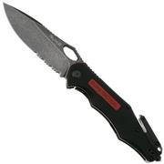 Ruike M195 Black D2, Black G10, partially serrated tactical pocket knife