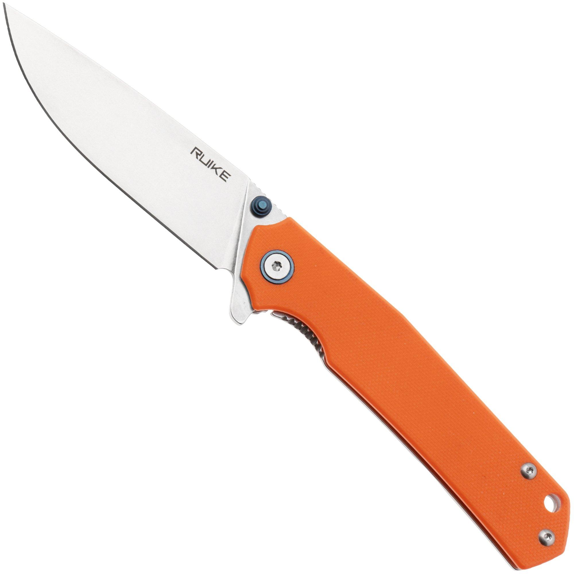 Ruike P801-J Stonewashed 14C28N, Orange G10, zakmes