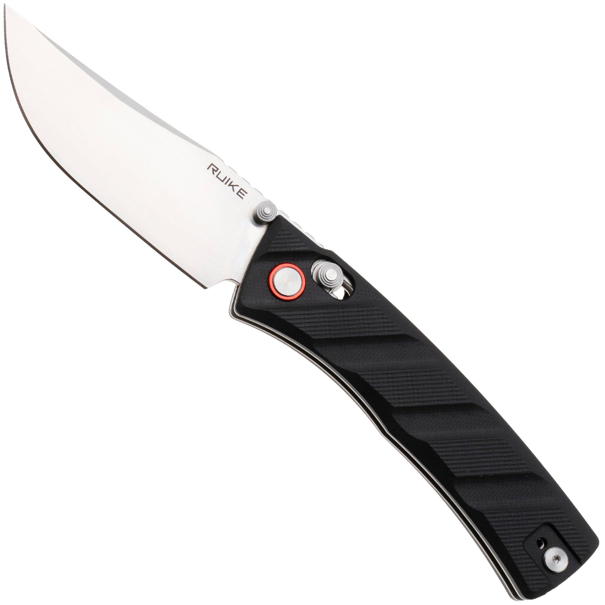 Ruike P856-B Satin 14C28N, Black G10, navaja