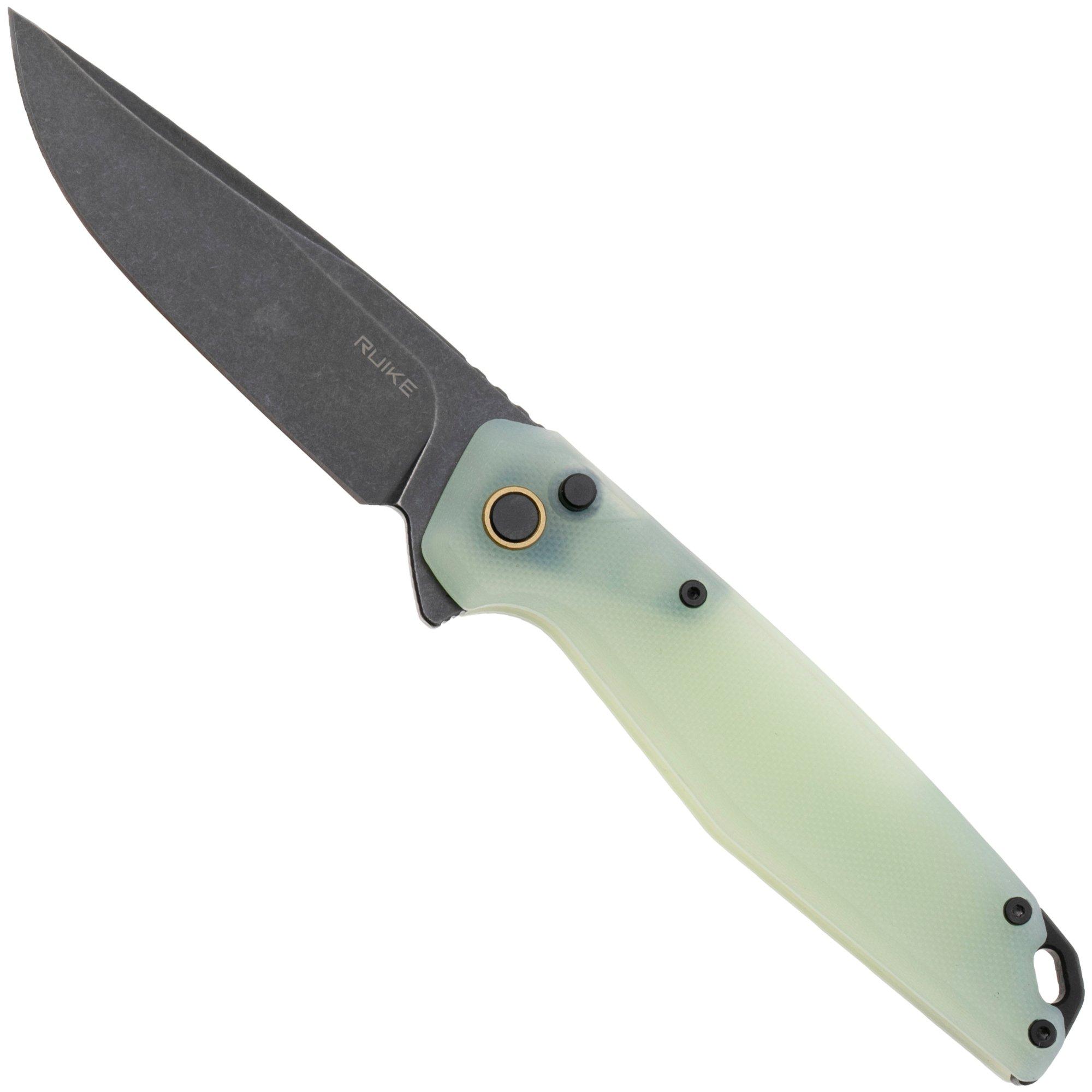 Ruike P873-C Blackwashed 14C28N, Jade G10, pocket knife