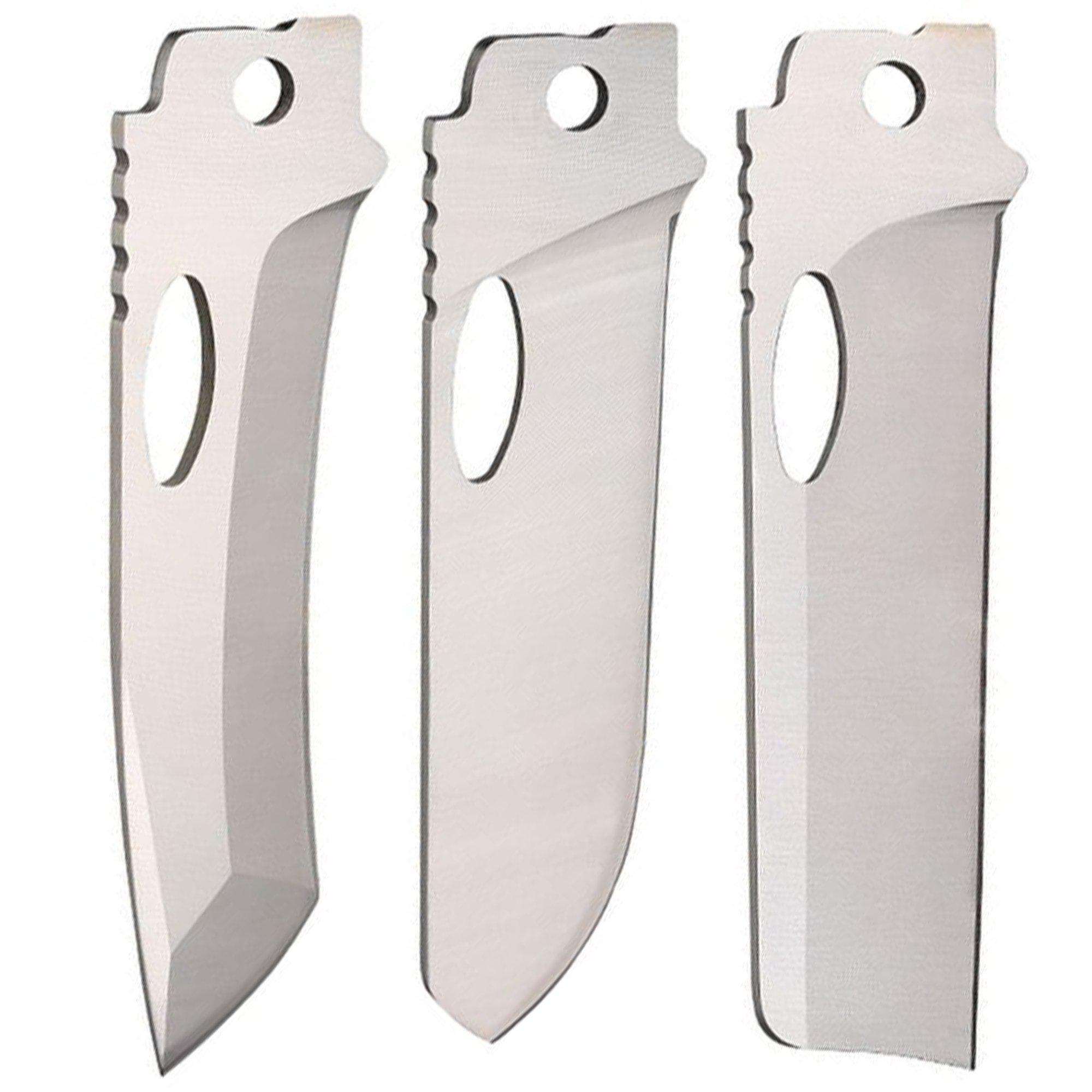 Roxon Phantom BA041011 8Cr13MoV BA04 Straight Blade, BA10 Spey Point Blade en BA11 Curved Tanto Blade, 3 interchangeable blades for Phantom system
