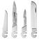Afbeelding voor Roxon Flex FT02 Small Serrated Blade, Scalpel #3, Scalpel #4, Large Serrated Blade, 4 vervangbare tools voor Flex-systeem