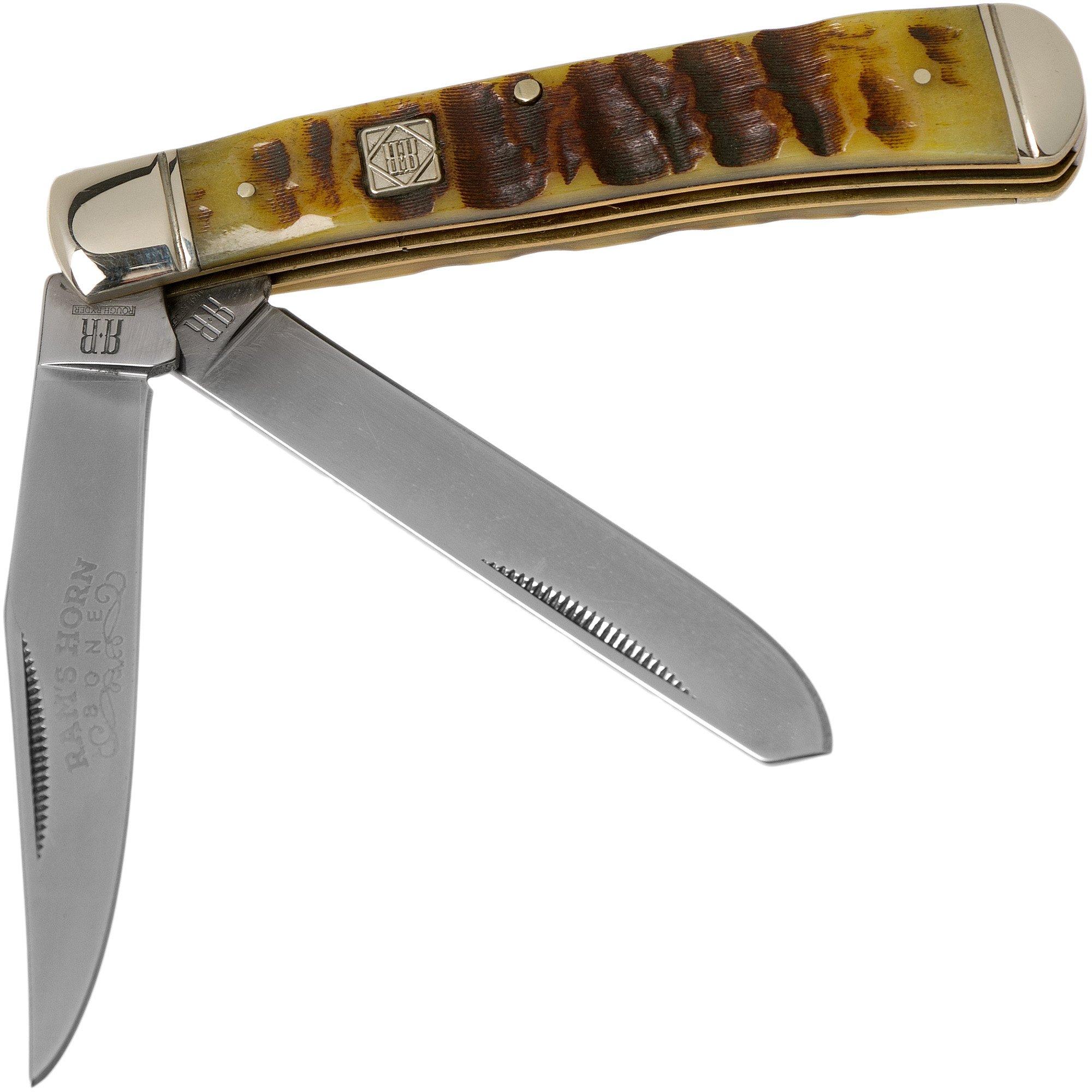 Nóż składany Rough Ryder Ram's Horn Bone Trapper RR1509