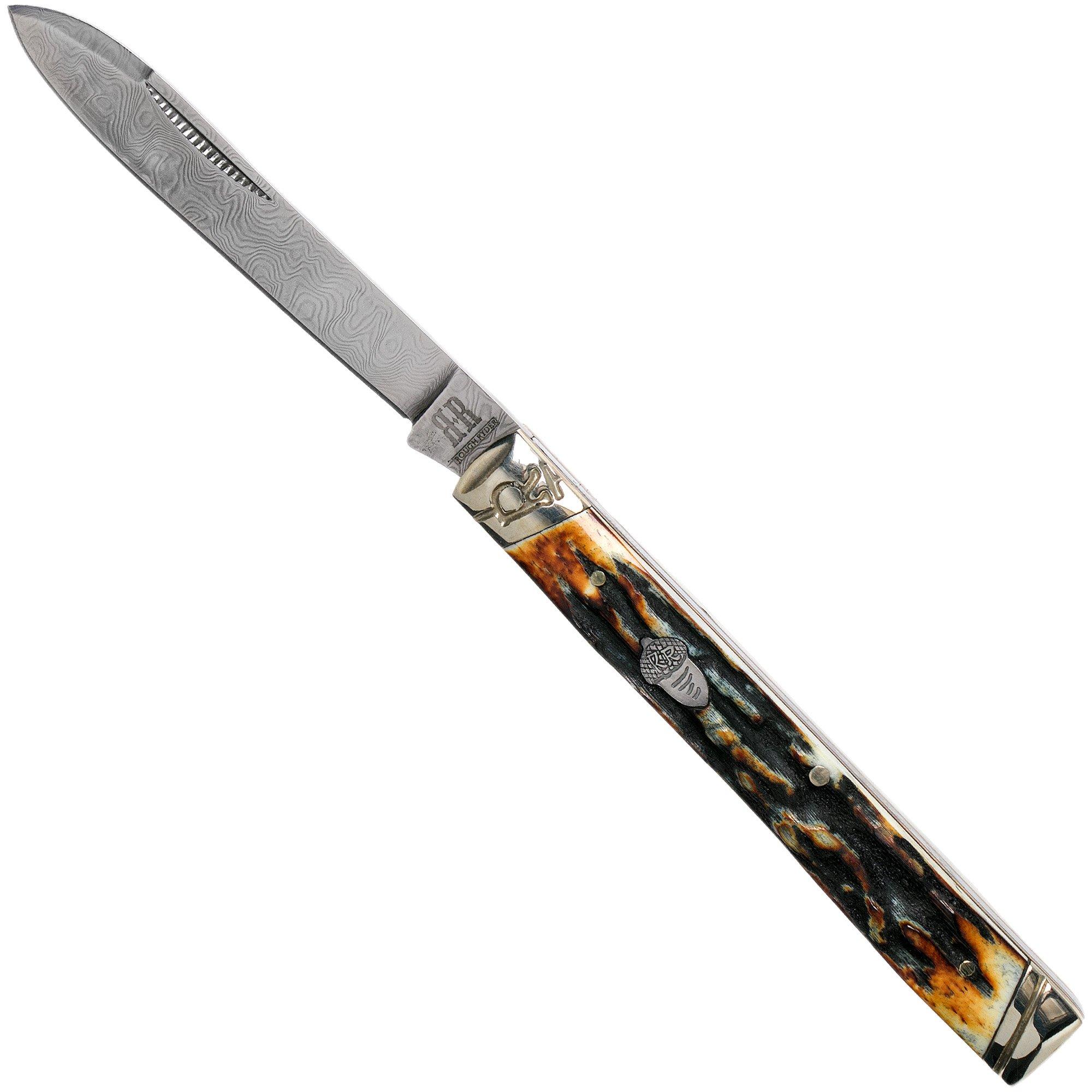 Scyzoryk Rough Ryder Doctors Knife Cinnamon Stag RR2158 Damascus