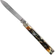 Rough Ryder Doctors Knife Cinnamon Stag RR2158 Damascus Slipjoint Taschenmesser