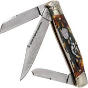 Rough Ryder Stockman Cinnamon Stag RR2160 Damascus slipjoint zakmes