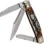 Image for Rough Ryder Stockman Cinnamon Stag RR2160 Damascus slipjoint pocket knife