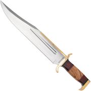 Rough Ryder Raiders Bowie RR2523, Satin Stainless Steel, Wood Handle, vaststaand mes