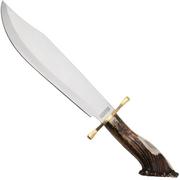 Rough Ryder Crown Stag Bowie RR2590, Satin Stainless, Antler, Fahrtenmesser