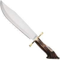 Image for Rough Ryder Crown Stag Bowie RR2590, Satin Stainless, Antler, fixed knife