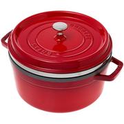Staub roasting pan - cocotte 26cm, 5,2L, red with steam tray
