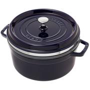 Staub cocotte 26cm, 5,2L, bleue avec panier vapeur