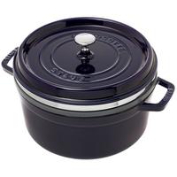 Image pour Staub cocotte 26cm, 5,2L, bleue avec panier vapeur
