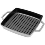 Staub grillpan 23cm vierkant, grijs