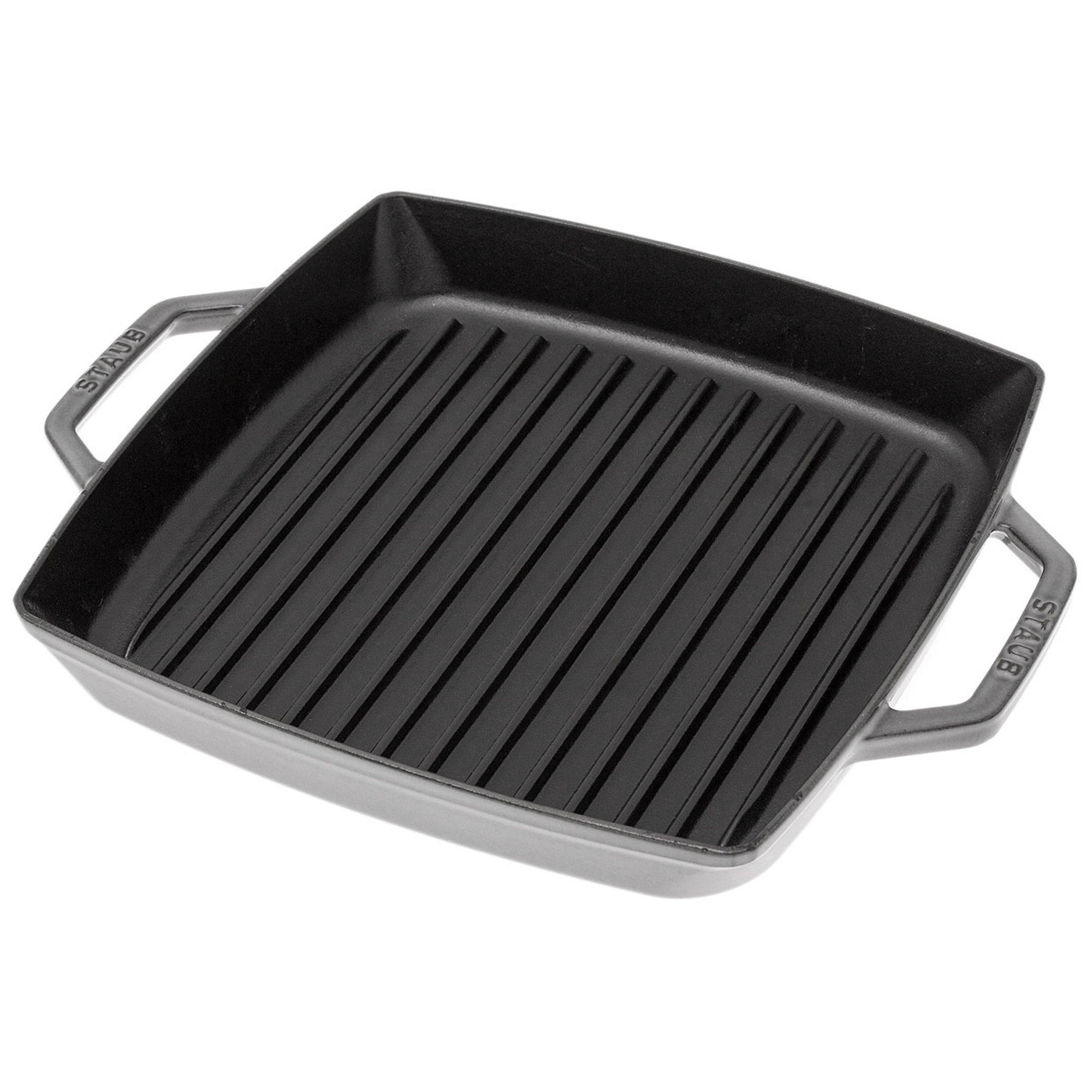 Patelnia grillowa/skillet Staub 28 cm, kwadratowa, szara