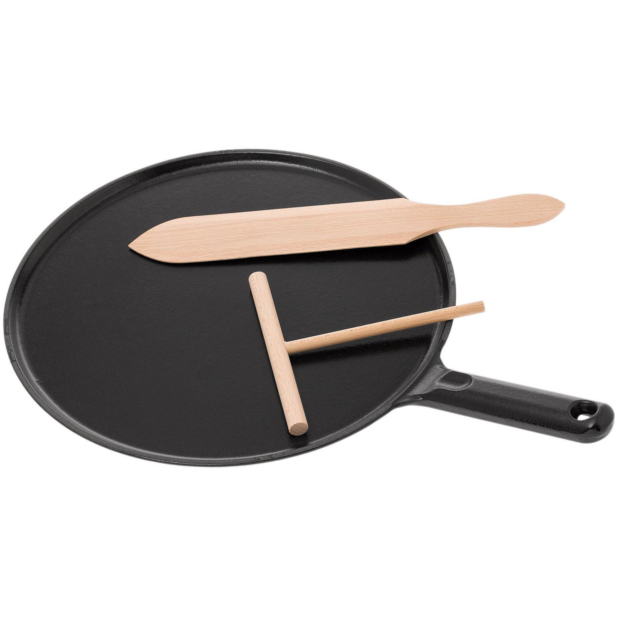 Staub Enameled Cast-Iron Crepe Pan, 11, With Spreader & Spatula