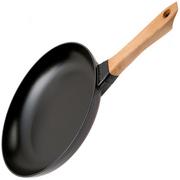 Staub koekenpan met houten handgreep 28cm, zwart