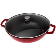 Staub wok pan, 30 cm, 4,4 L red