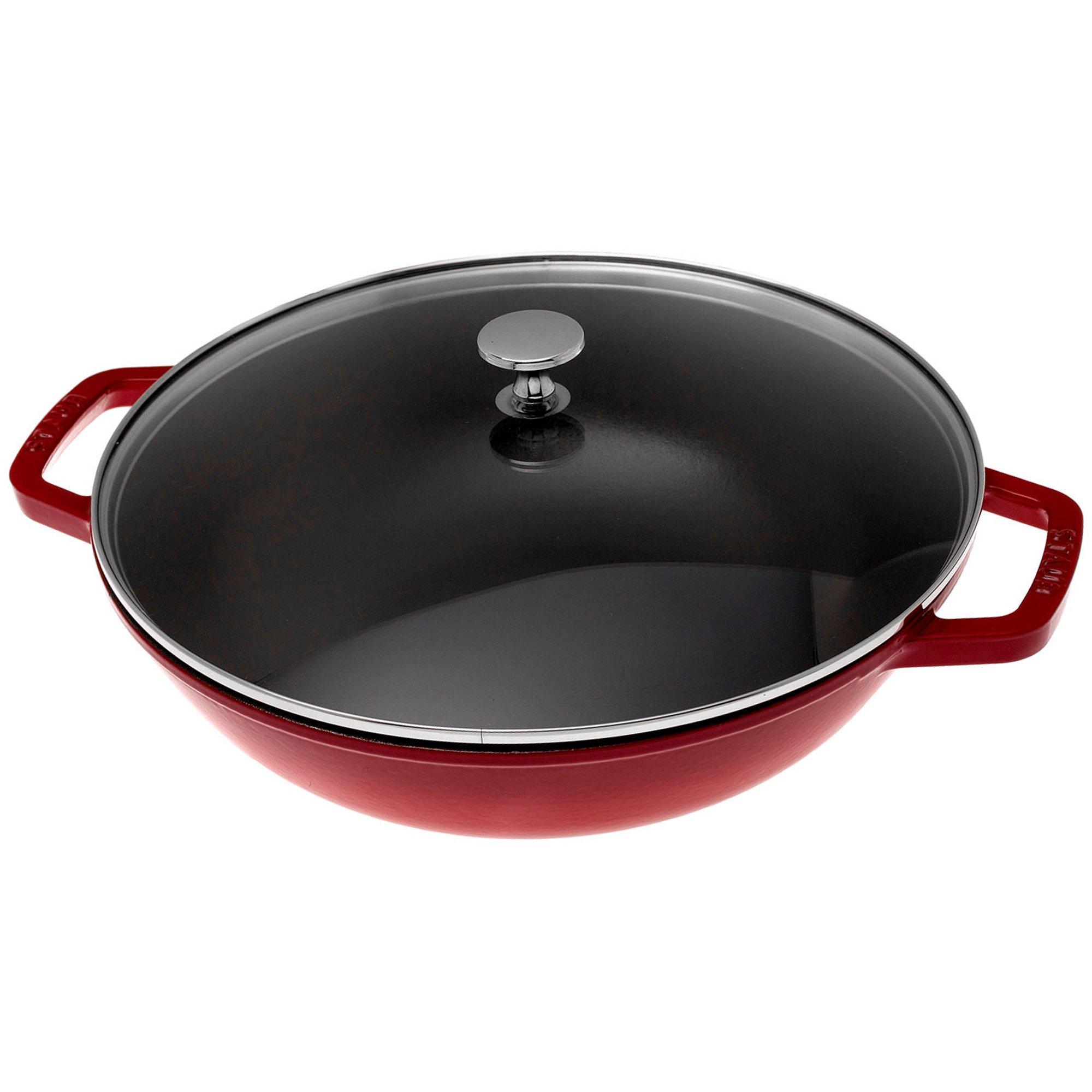 Wok Staub 30 cm, 4,4 l czerwony