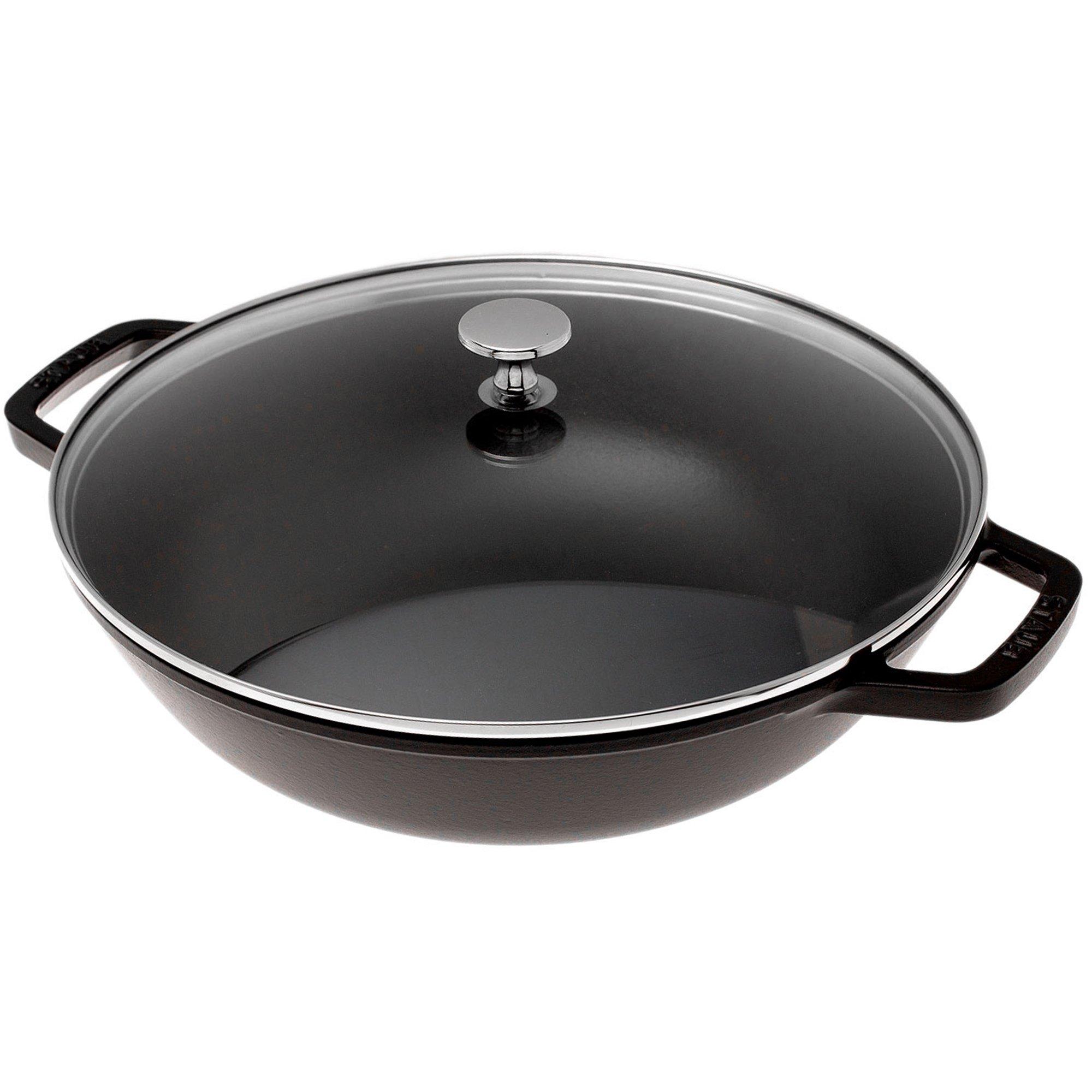 Le Creuset La Fonte enamel wok pan 36 cm, black
