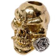 Schmuckatelli Rose Skull Bead 2-Tone Antique Gold/A.Rhodium