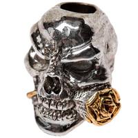 Image for Schmuckatelli Rose Skull Bead 2-Tone Antique Rhodium/A.Gold