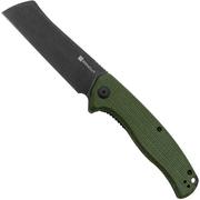SENCUT Traxler S20057C-4, Blackwashed, Green Canvas Micarta, pocket knife