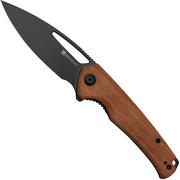 SENCUT Mims S21013-4 Guibourtia Wood Black Stonewashed, coltello da tasca
