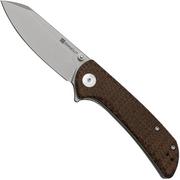 SENCUT Fritch S22014-3 Dark Brown Matrix Micarta Stonewashed, pocket knife