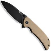 Sencut Borzam S23077-2 Black 9Cr18MoV, Tan G10 pocket knife