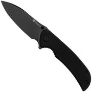 Sencut Borzam S23077-3 Black 9Cr18MoV, Black Canvas Micarta navalha