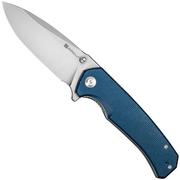 SENCUT Skarnax S24025-3 Satin 9Cr18MoV, Blue Canvas Micarta, pocket knife