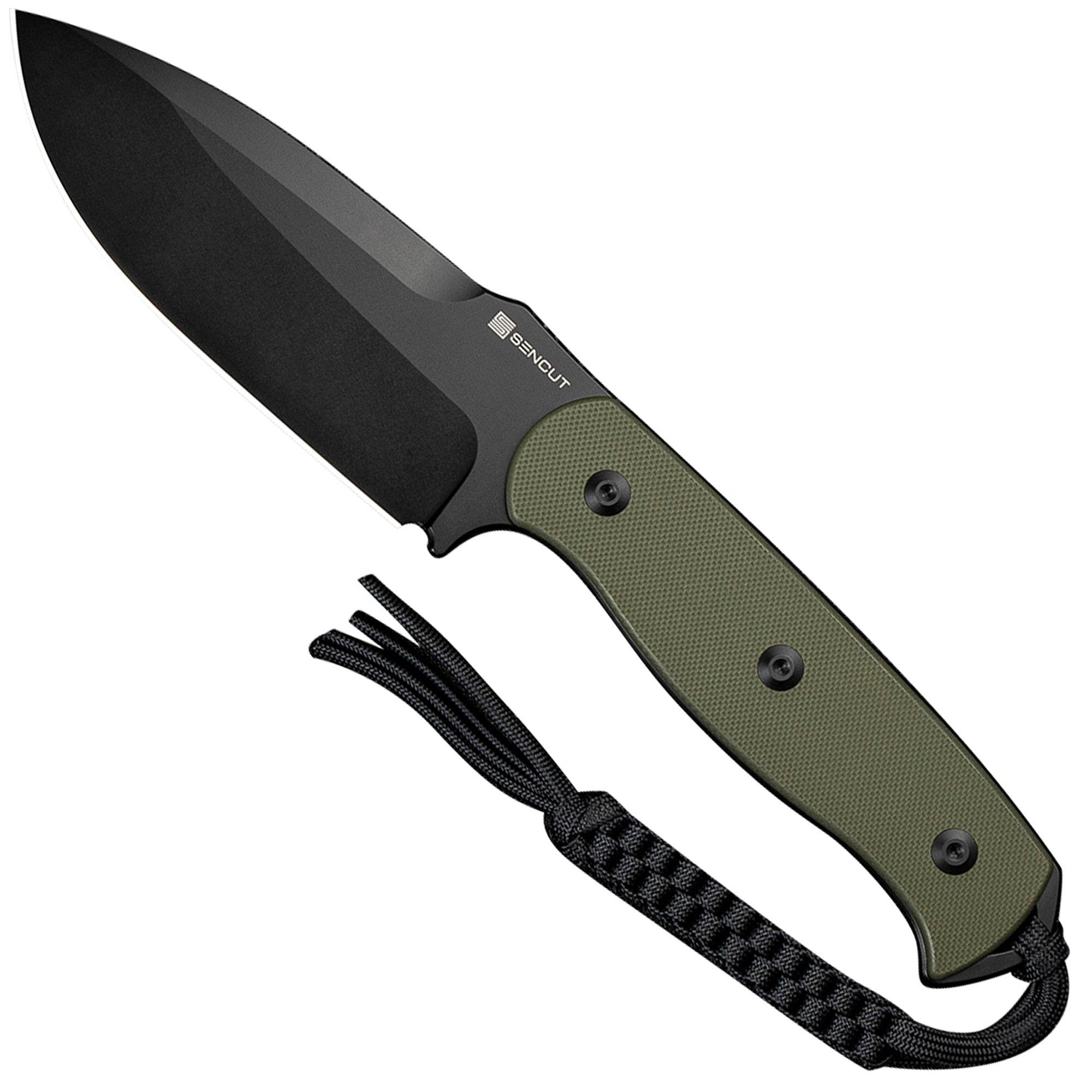 SENCUT Toxodon S24036-2 Black, Green G10, Fahrtenmesser