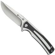 SENCUT Regnator S24057-3 Satin White/Black G10, pocket knife