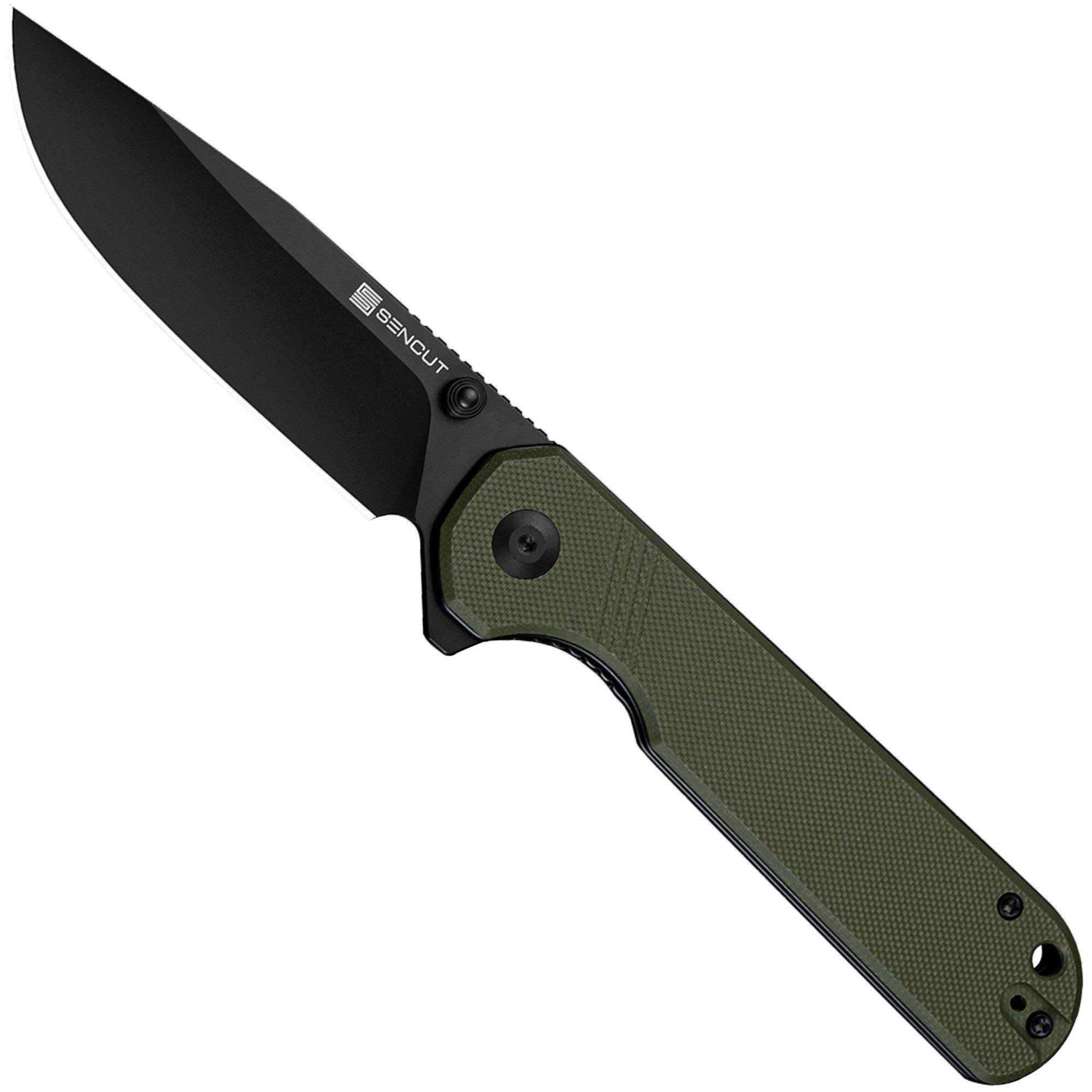 Nóż składany SENCUT Aetheris S24095-2, Black 9Cr18MoV, OD Green G10