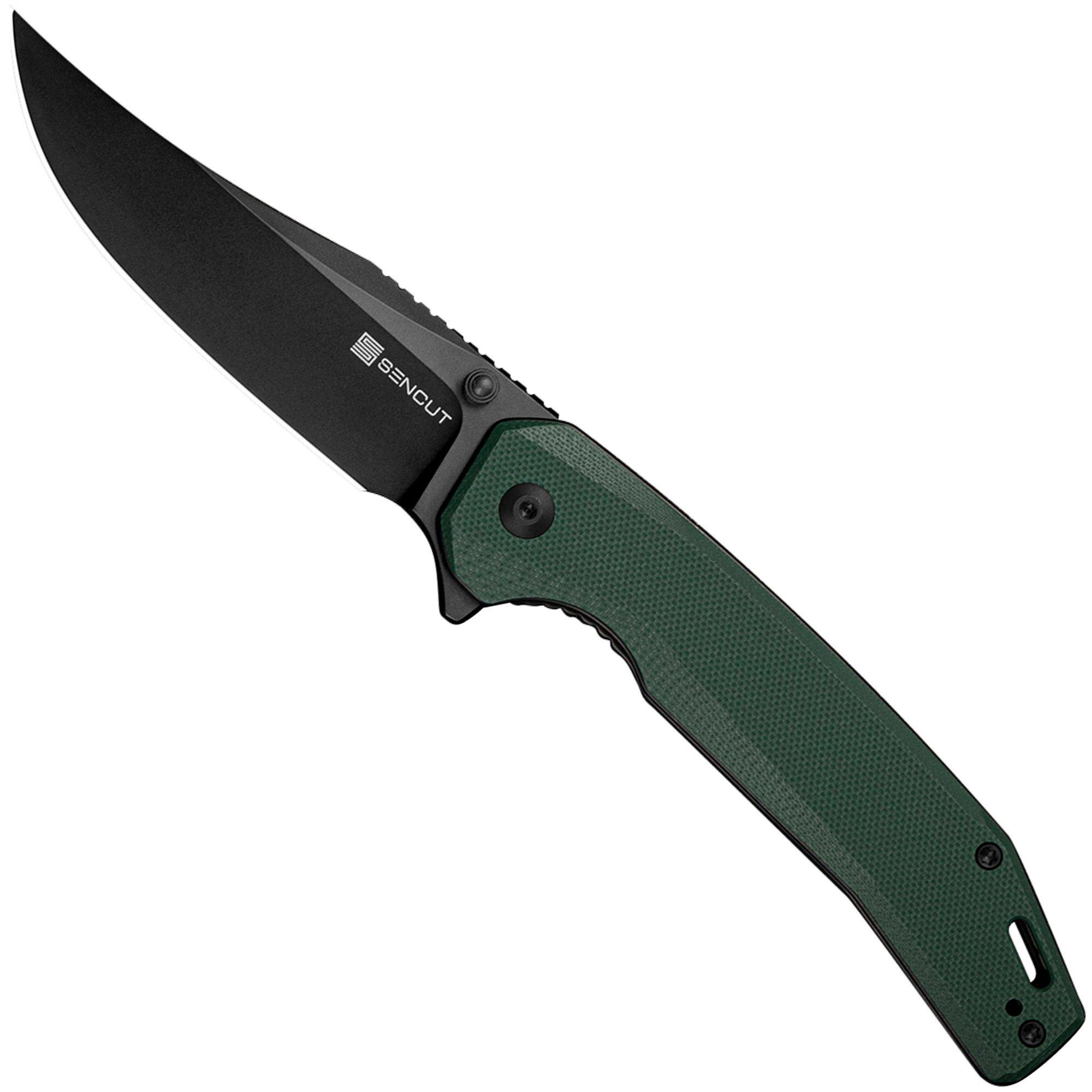 SENCUT Vornix S25038-1 Black 9Cr18MoV, Teal Green G10, couteau de poche