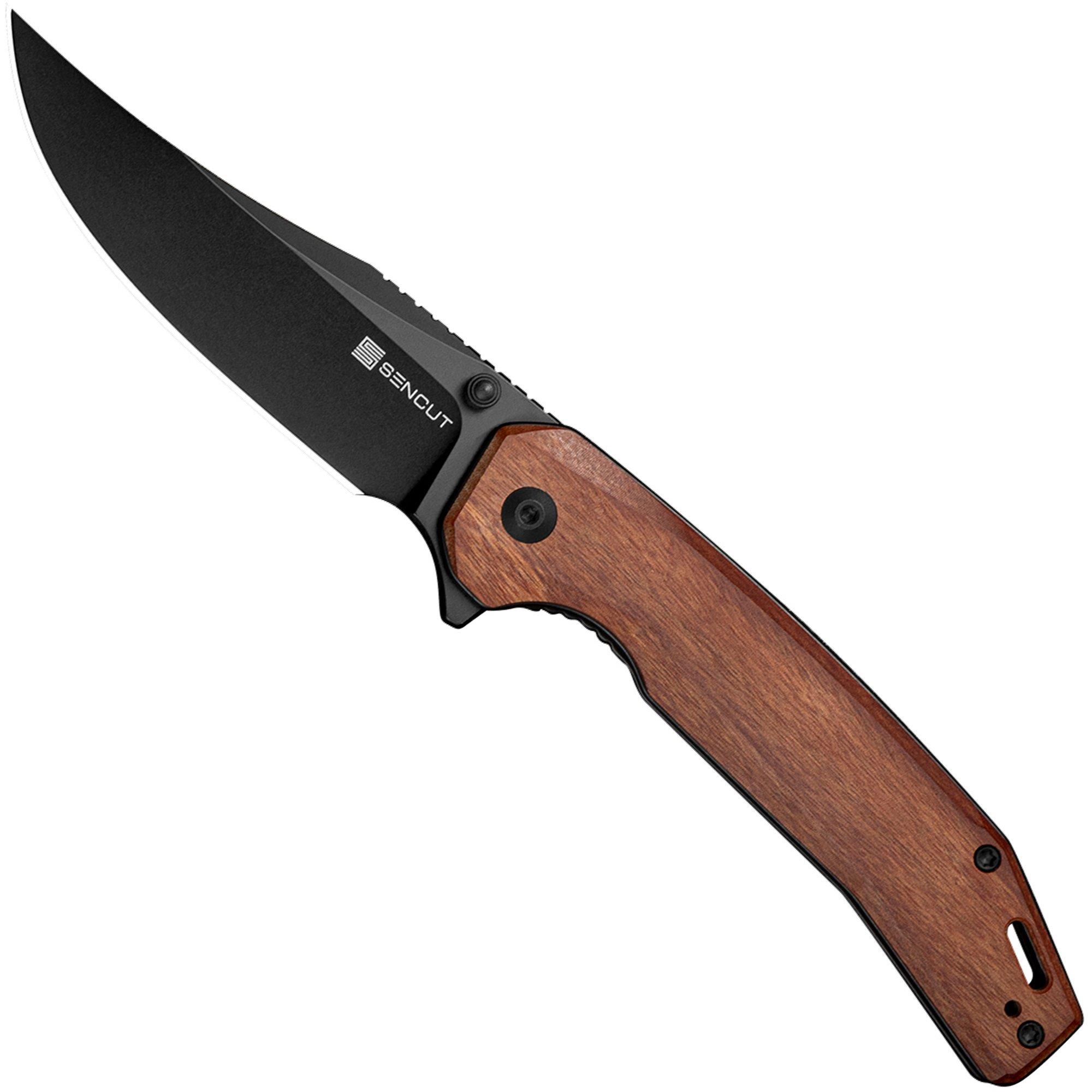 Nóż składany SENCUT Vornix S25038-3 Black 9Cr18MoV, Guibourtia