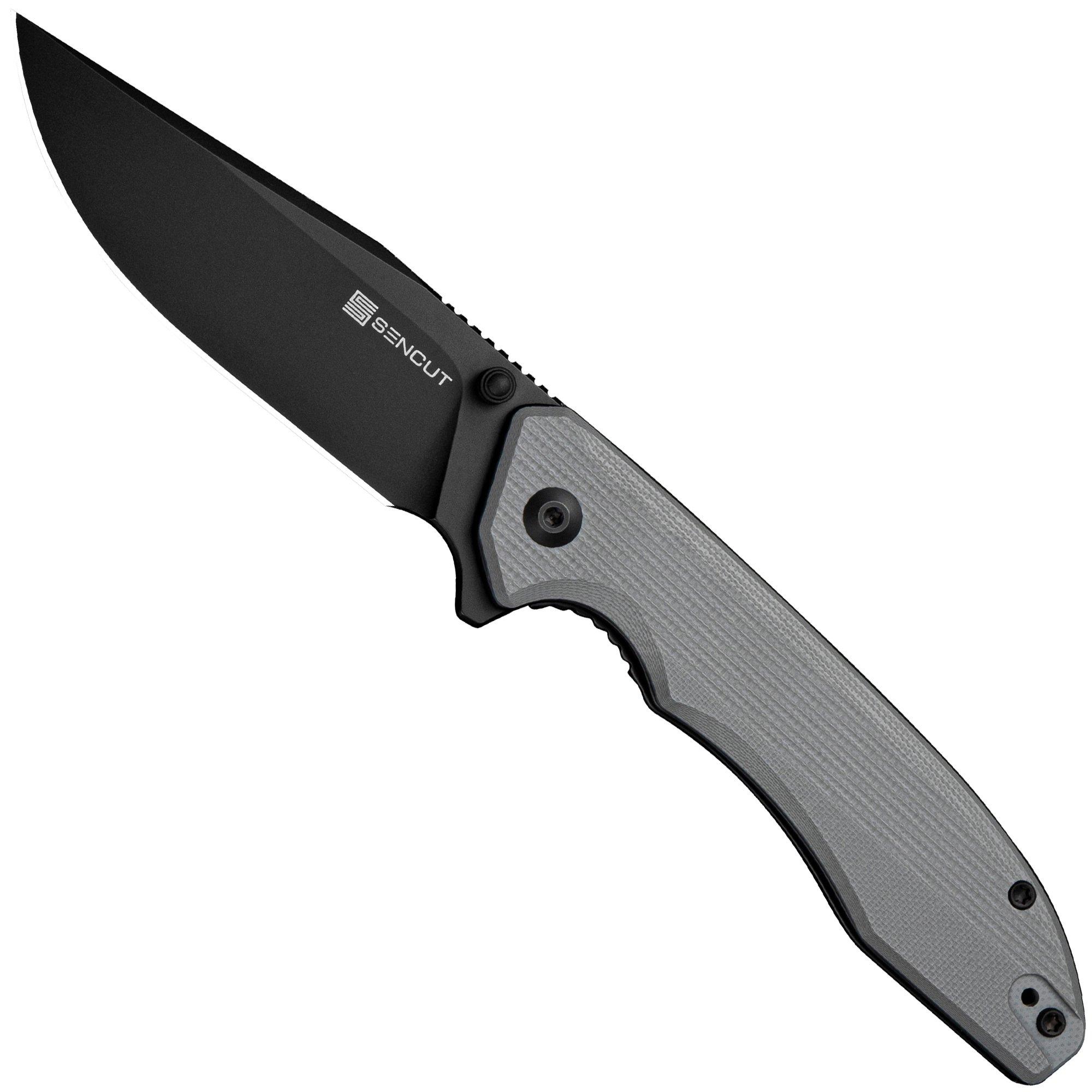 Sencut Sylor S25056-1, Black D2, Grey G10 pocket knife