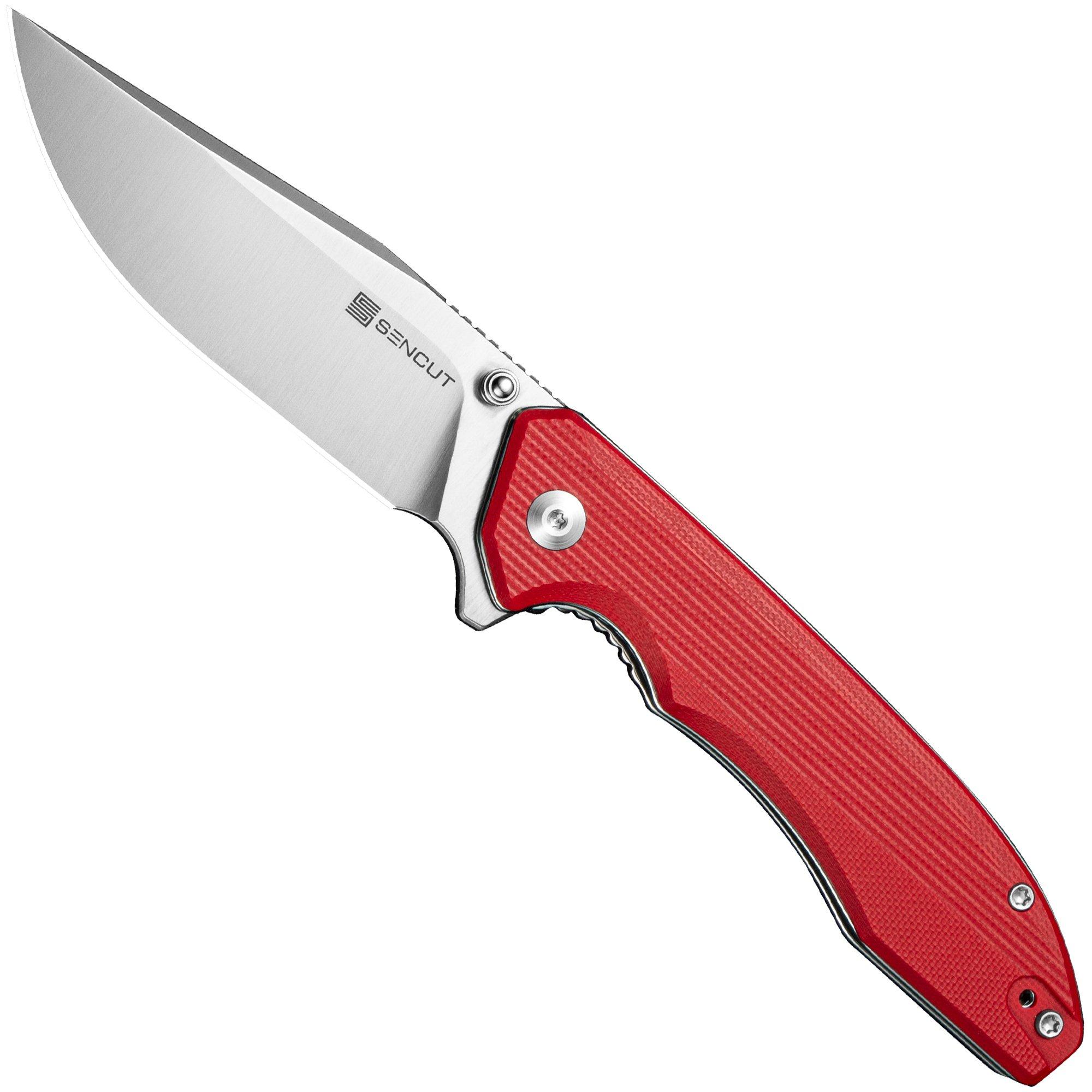 Sencut Sylor S25056-3, Satin D2, Red G10 pocket knife